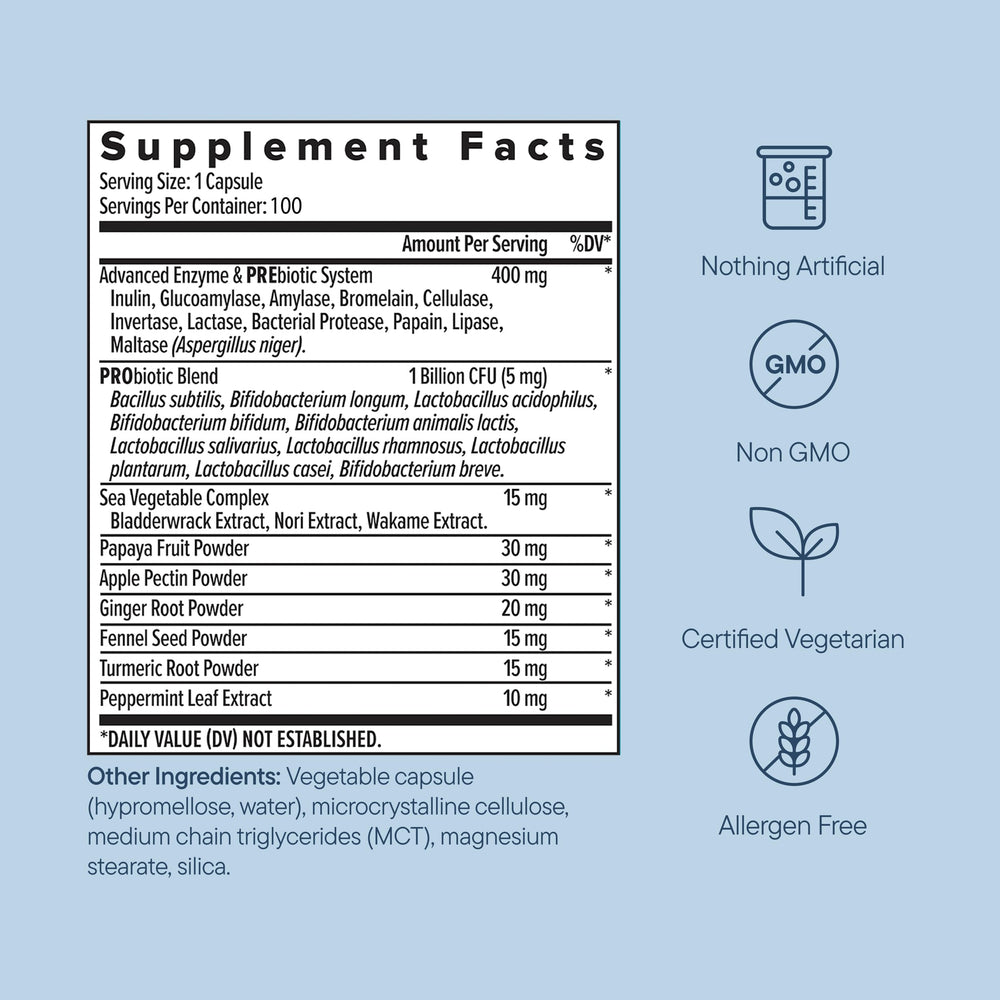 Zenwise Health plant-based vegetarian enzymes with prebiotic fiber