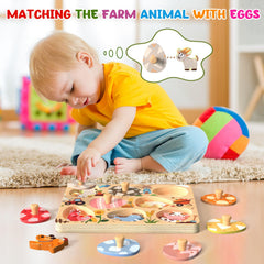 Zeoddler eight-piece matching eggs puzzle for toddlers to explore colors and patterns.