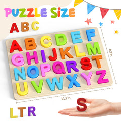 Zeoddler Alphabet Puzzles wooden board with letters supports hands-on learning.