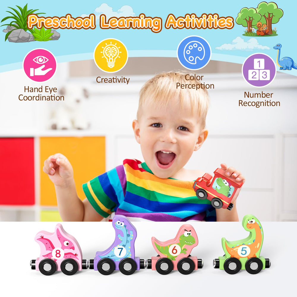 Zeoddler dinosaur train car-1 helps develop hand-eye coordination with magnetic connections