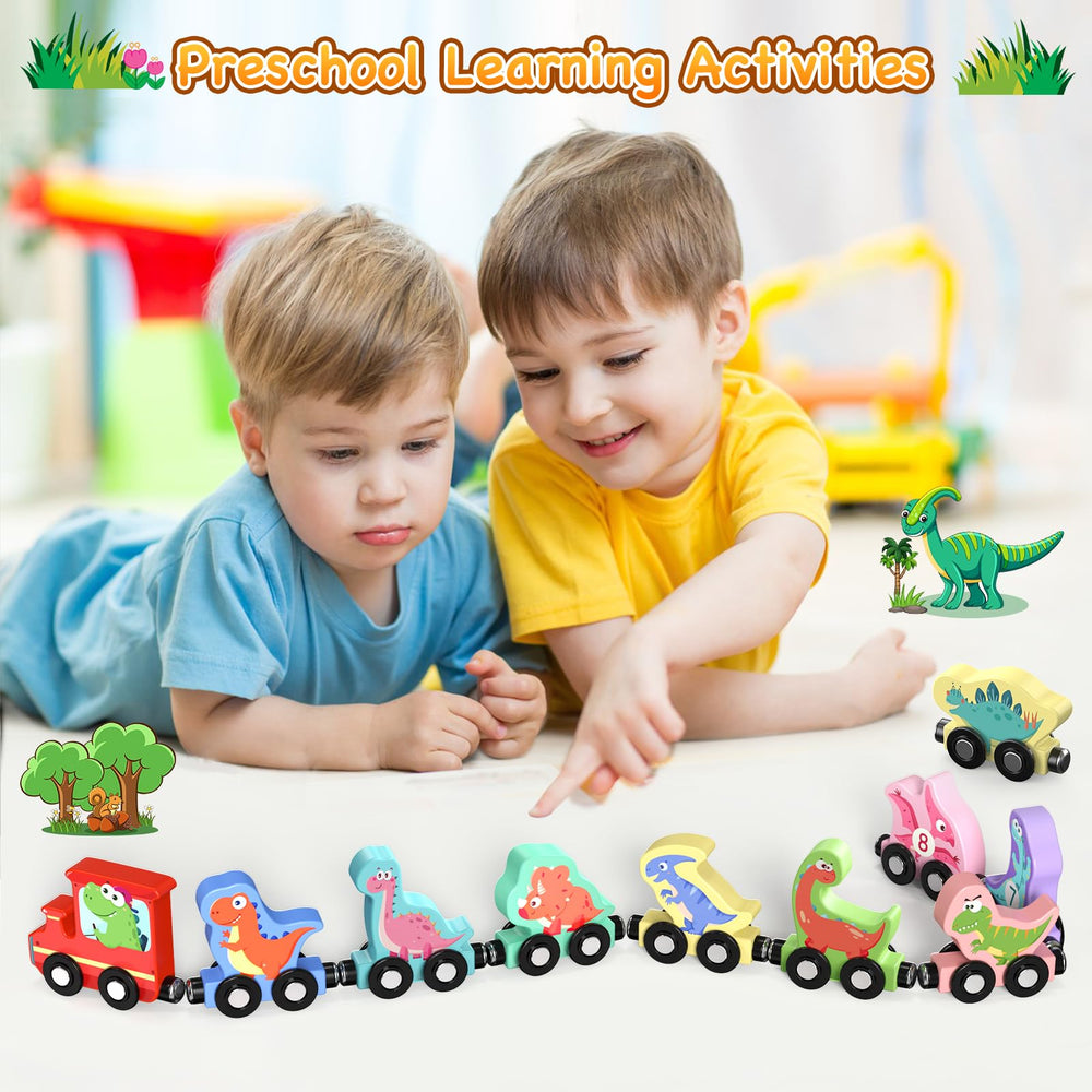 Zeoddler dinosaur train car-4 provides durable, wood-bodied play with safe edges