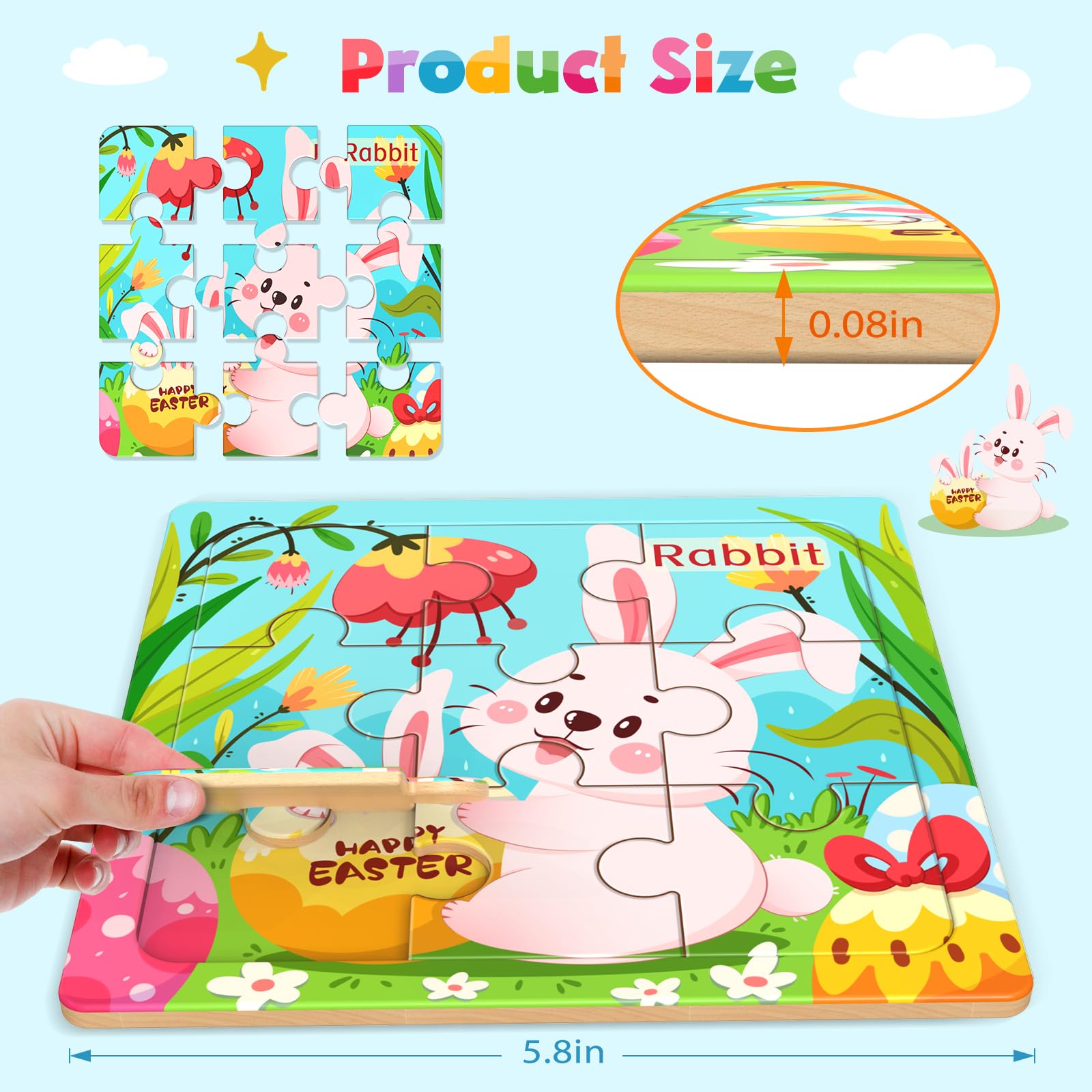 Zeoddler farm animals puzzle pack; eight designs support early learning through play.