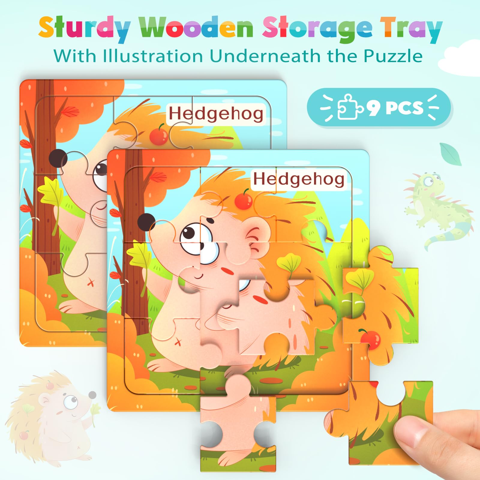 Zeoddler 9-piece puzzle for preschoolers enhancing hand-eye coordination during play.