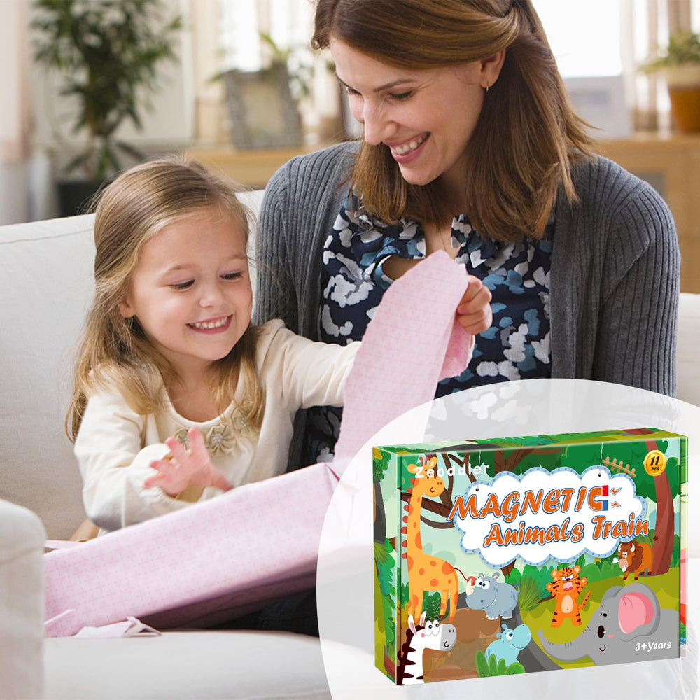 Zeoddler smooth-edge wooden train set ensures safe playtime for toddlers.