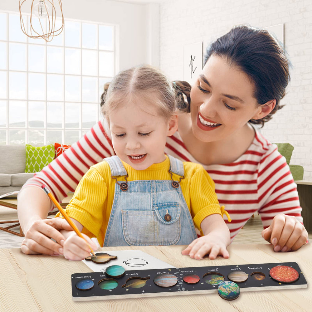 Zeoddler solar system puzzle Earth tile fosters hands-on learning.