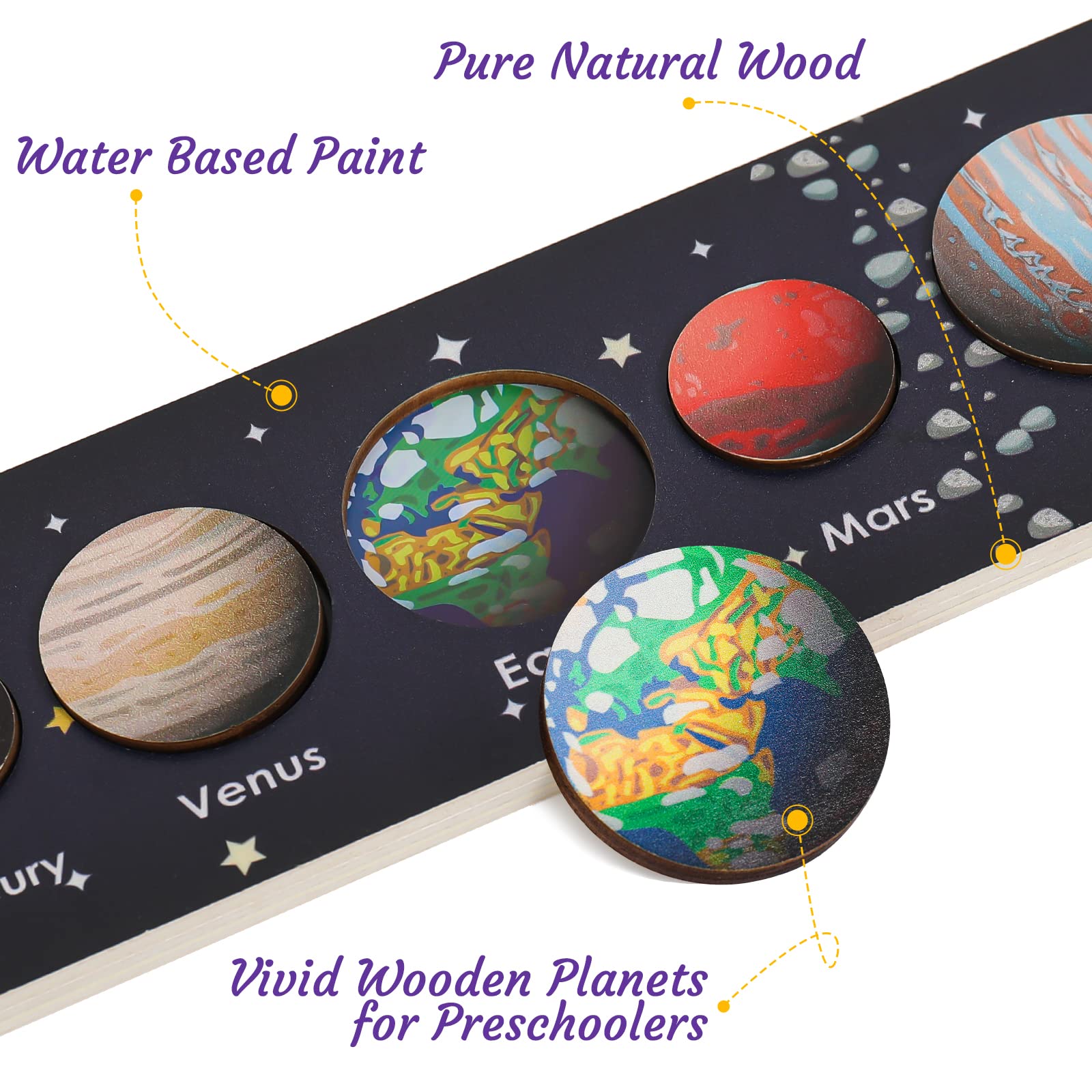 Zeoddler solar system puzzle Venus tile encourages STEM play.