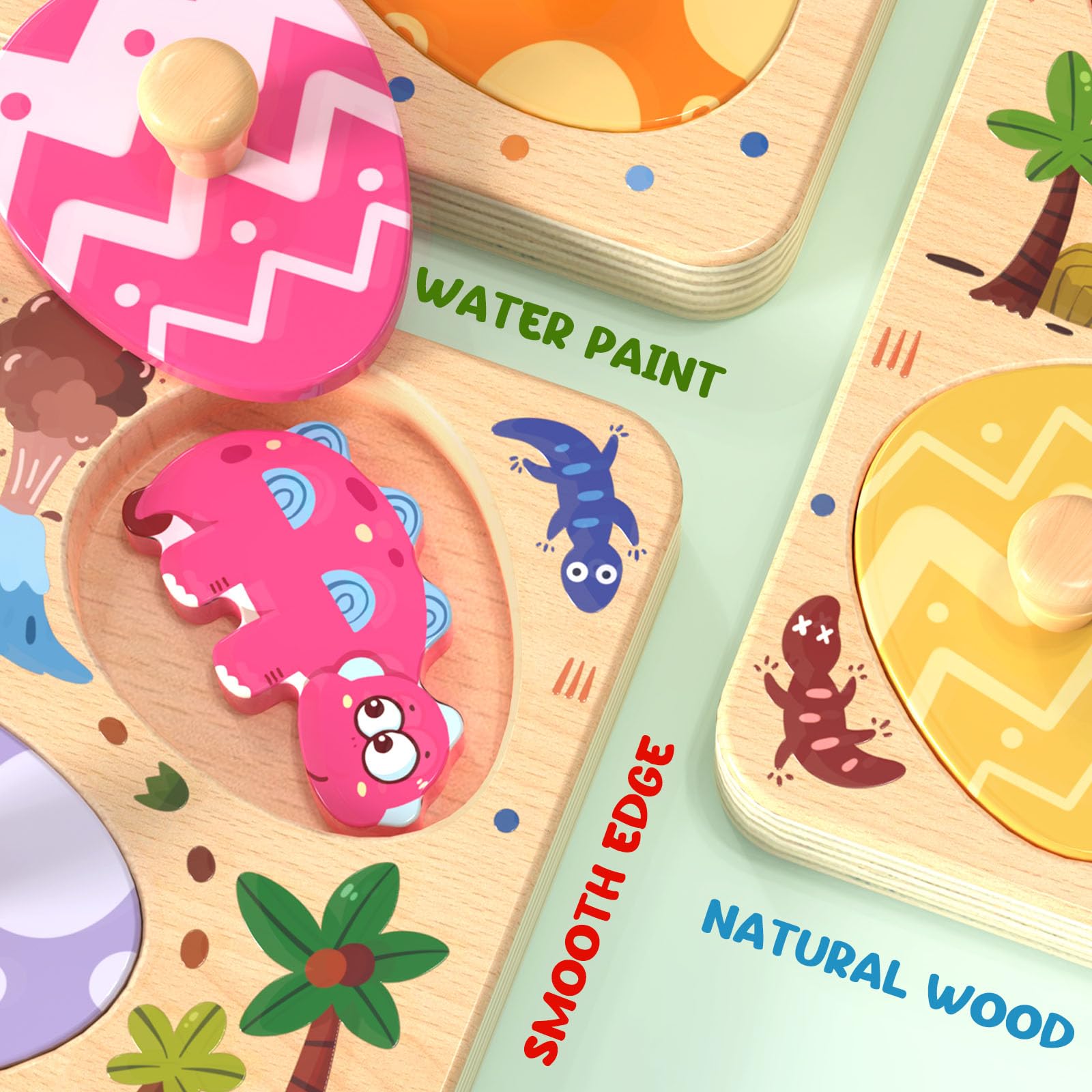 Zeoddler wooden puzzle with smooth edges ensures toddler safety