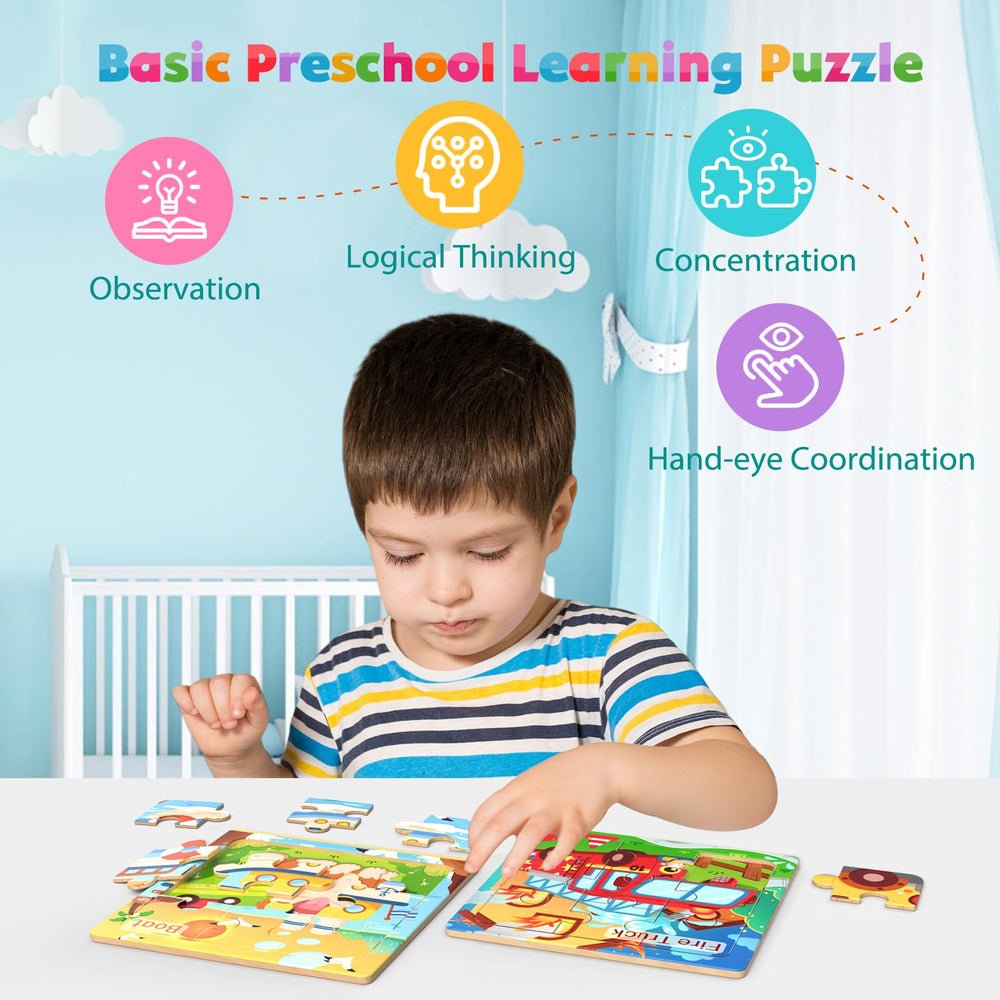 Zeoddler wooden puzzle airplane invites sequencing and travel learning