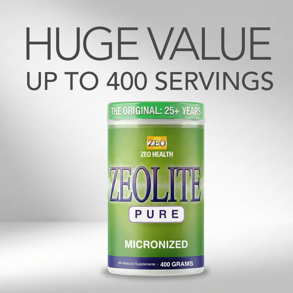 Zeo Health Zeolite Pure routine shot suggests potential energy and focus support.