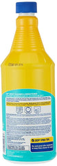 Close-up of stain removal on tile grout with Zep cleaner