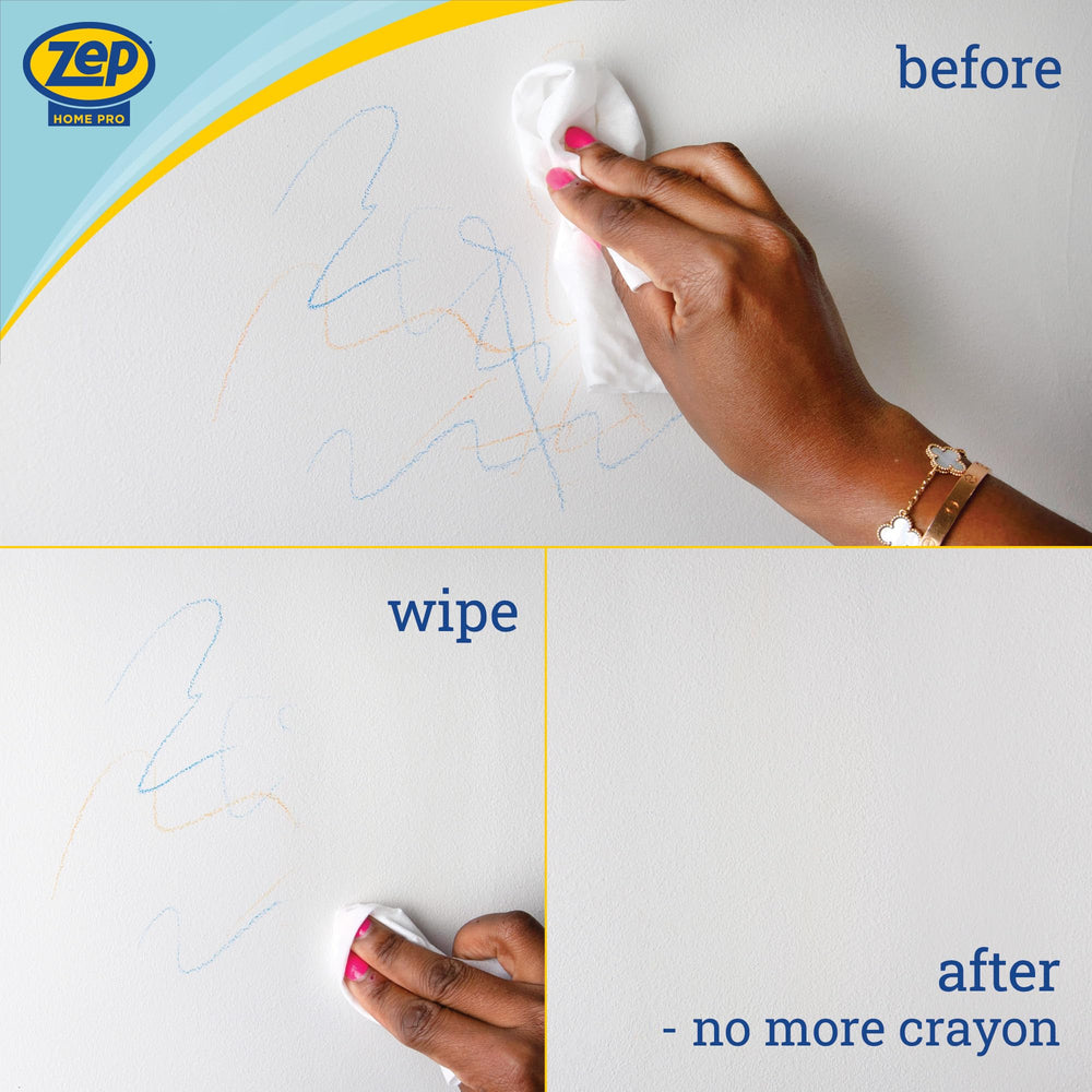 Zep Home Pro Clean Eraser Wipes on baseboards grime removal