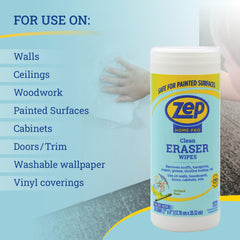 Zep Home Pro Clean Eraser Wipes on door to wipe marks
