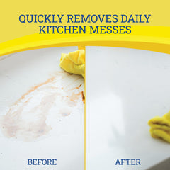 Zep Home Pro cleaner on backsplash for streak-free cleaning