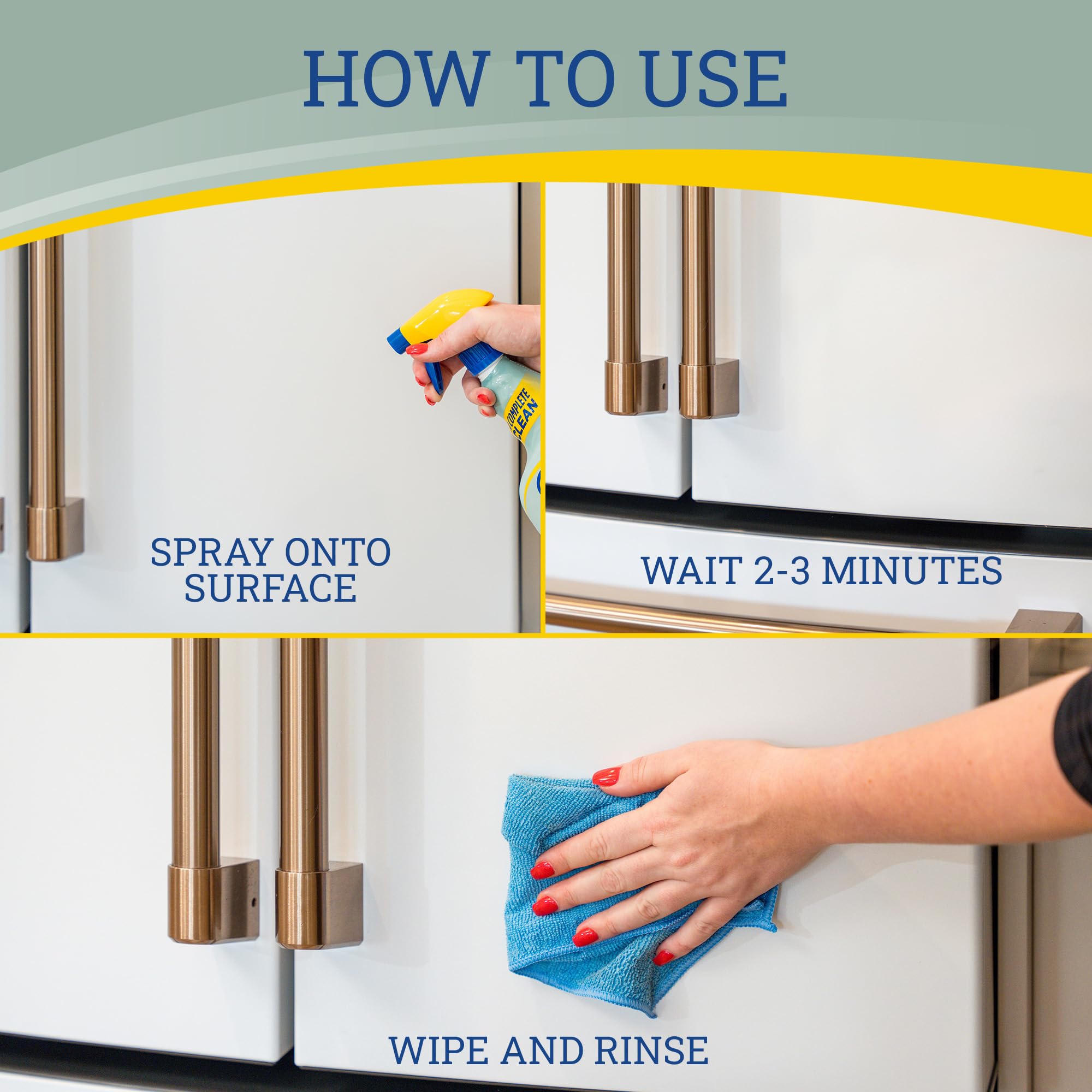 Fixtures refreshed by Zep Home Pro cleaner on metal and ceramic