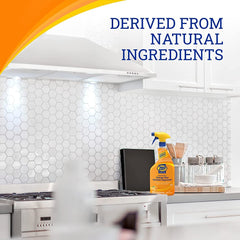 Zep Home Pro Orange Plus on cabinets demonstrates grease removal