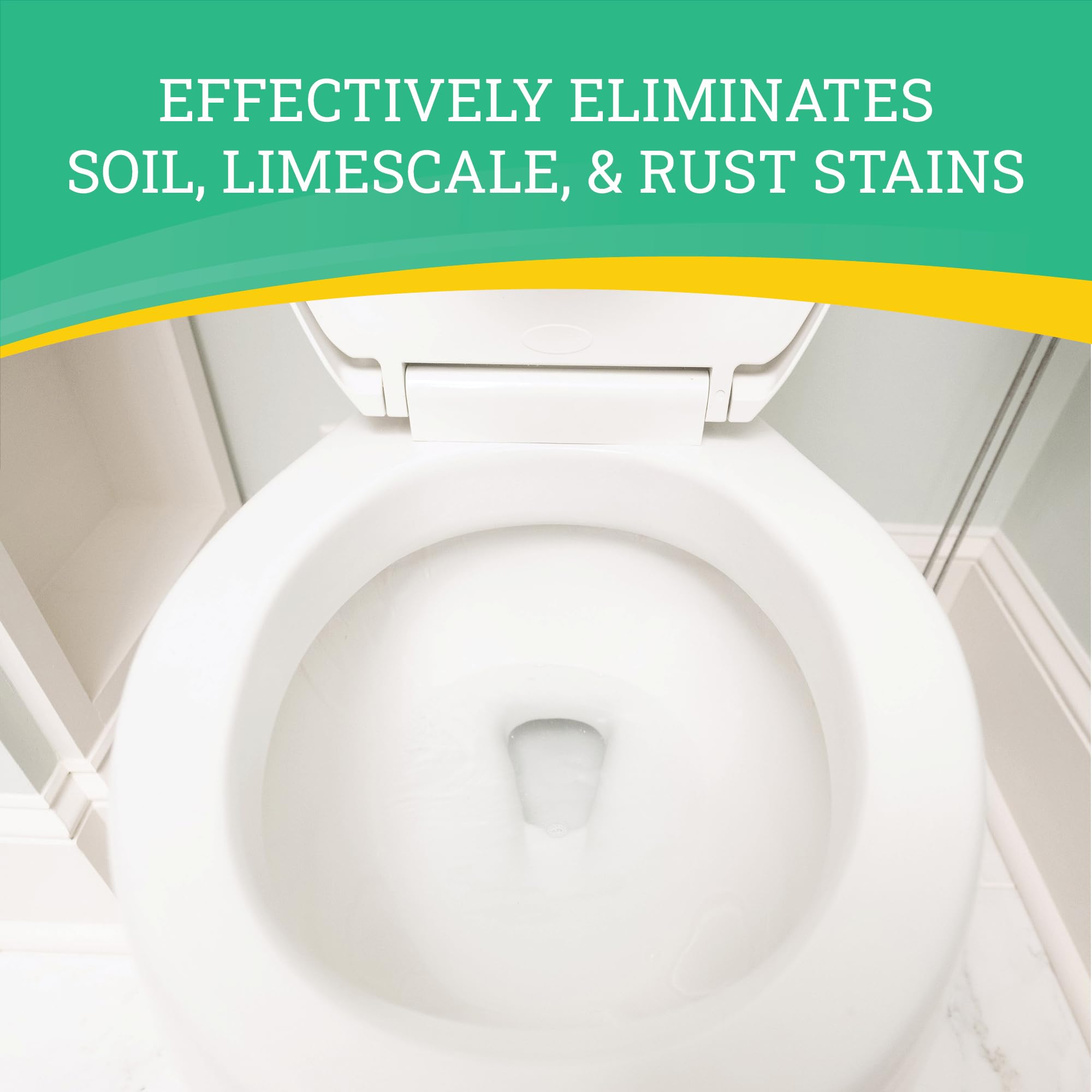 Close-up shows rust stain removal with Zep Pro-Strength cleaner