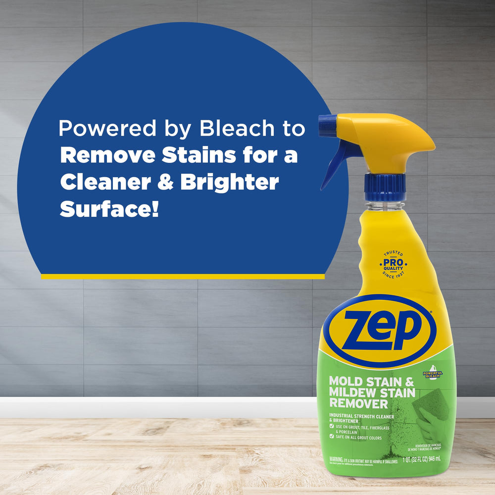 Four-pack packaging of Zep Mold Stain Remover for multiple bathrooms