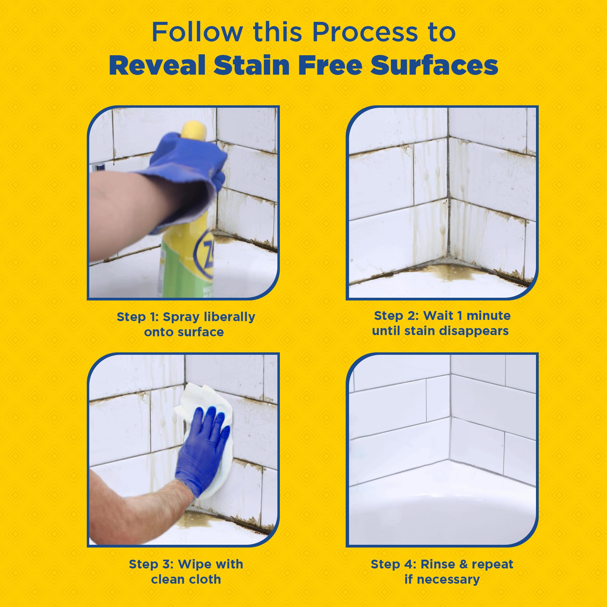 Outdoor use of Zep on fiberglass or porcelain surfaces for stain removal