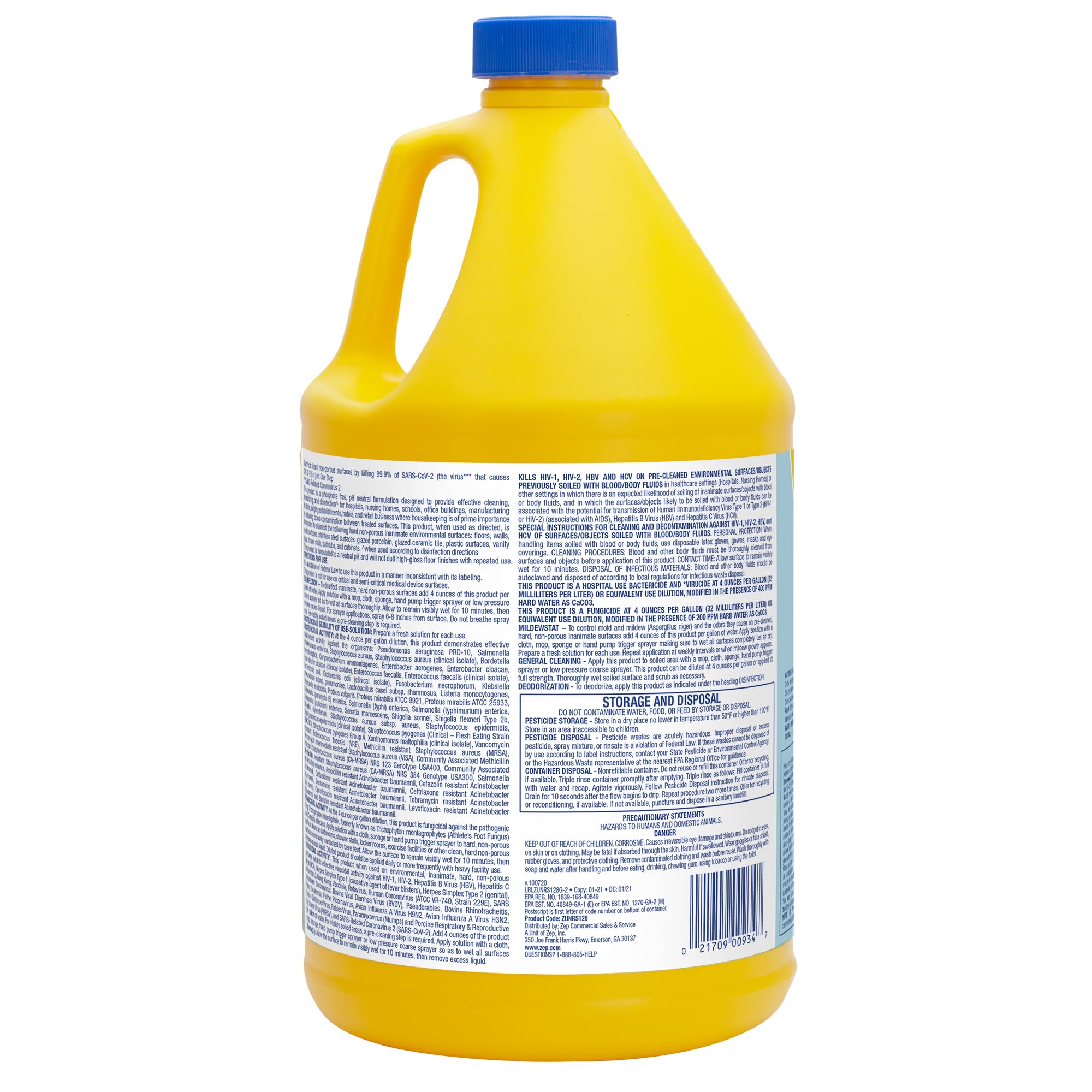 Zep No-Rinse Floor Disinfectant spray on hard floors for fast deodorizing and sanitation.