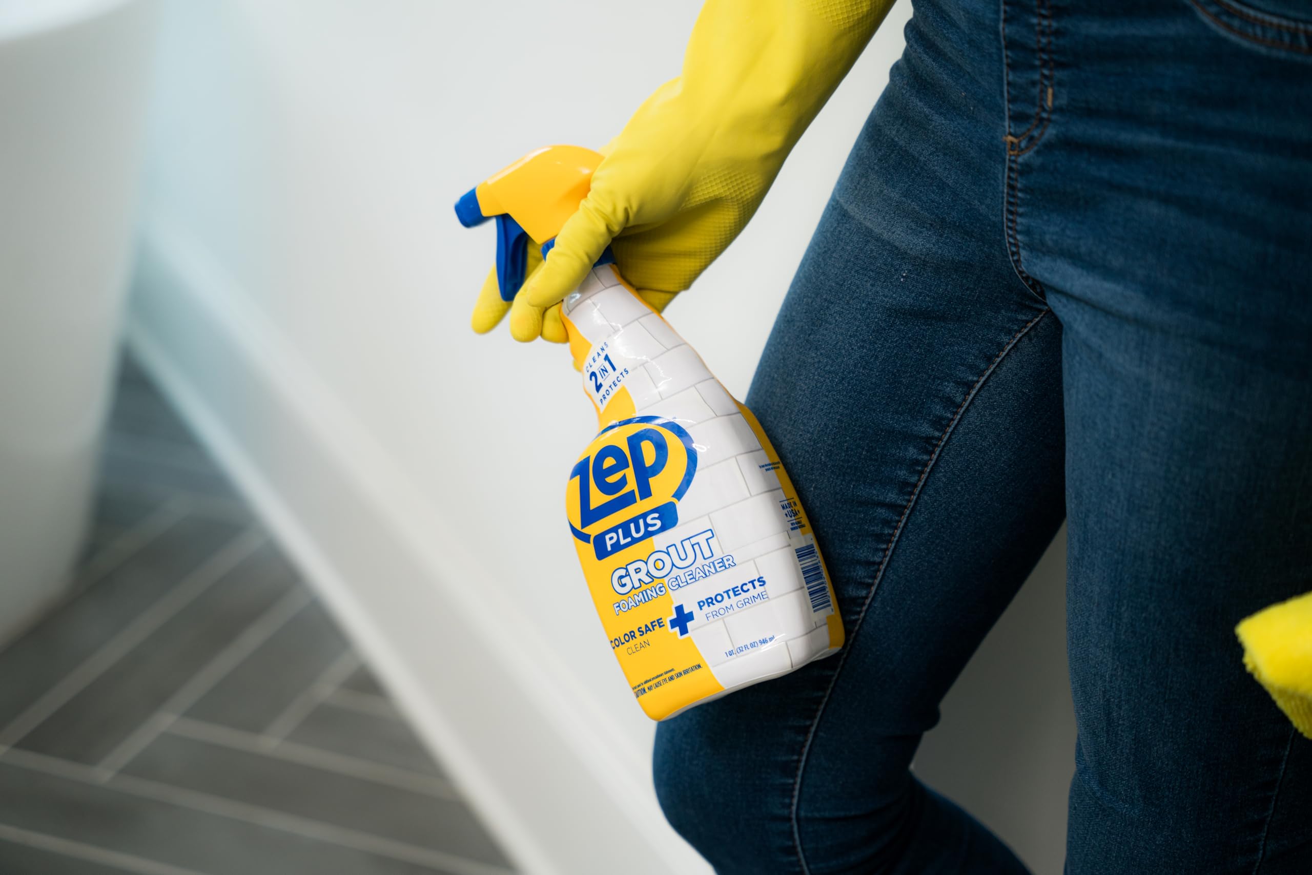 Zep Plus Grout Foaming Cleaner refreshes grout with regular use
