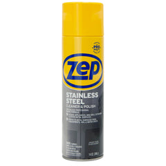 Zep stainless steel cleaner bottle for a streak-free shine on appliances.