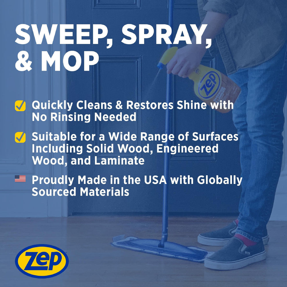 Zep ZUHLF32 care shown for molding and cabinet doors.