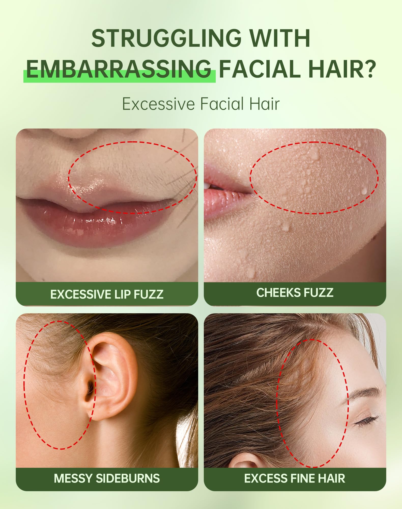 Zeponyx chin removal cream showing precise targeting of stubborn facial hair for a clean finish