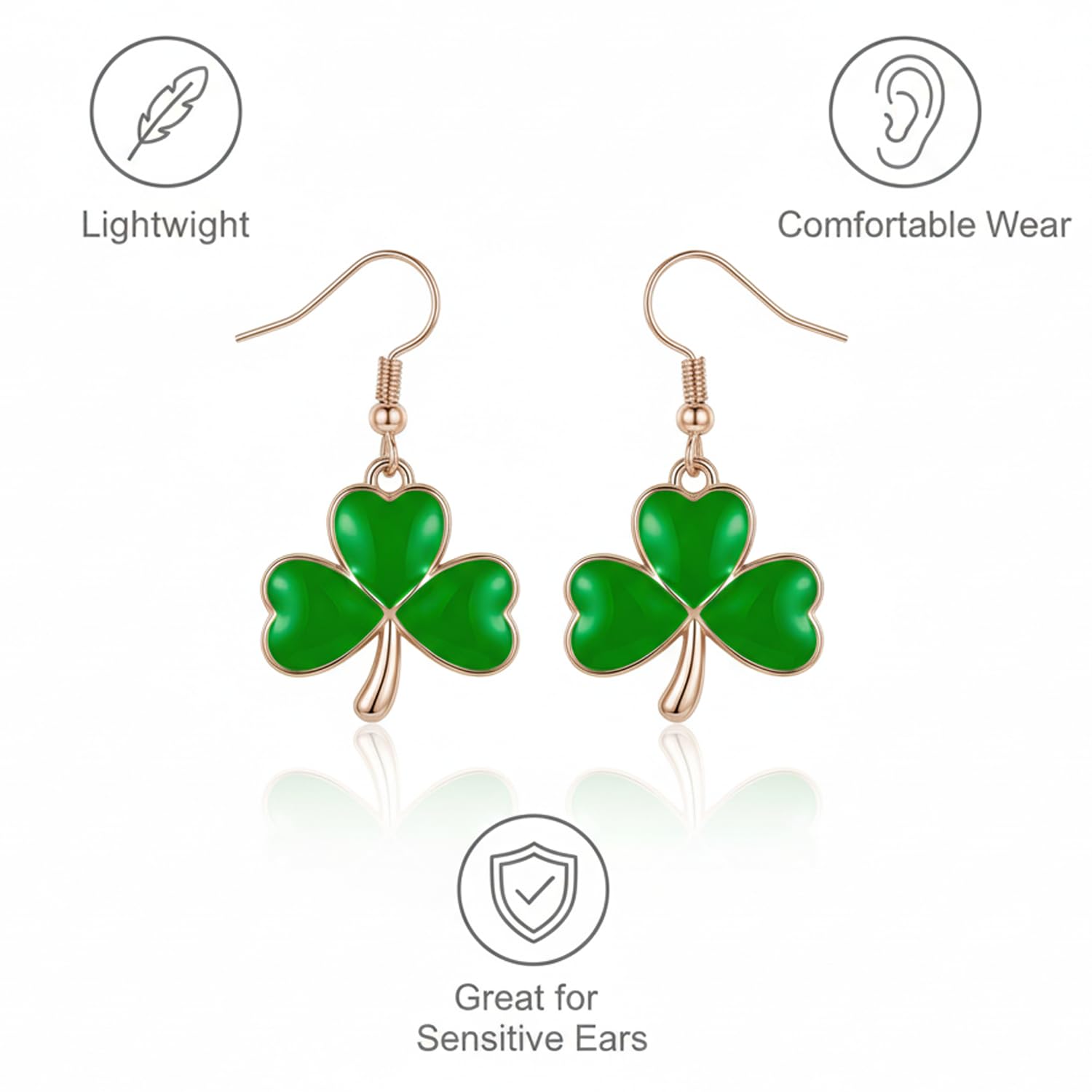 Zeptrix small-profile shamrock earrings offer elegant, understated charm for daily wear.