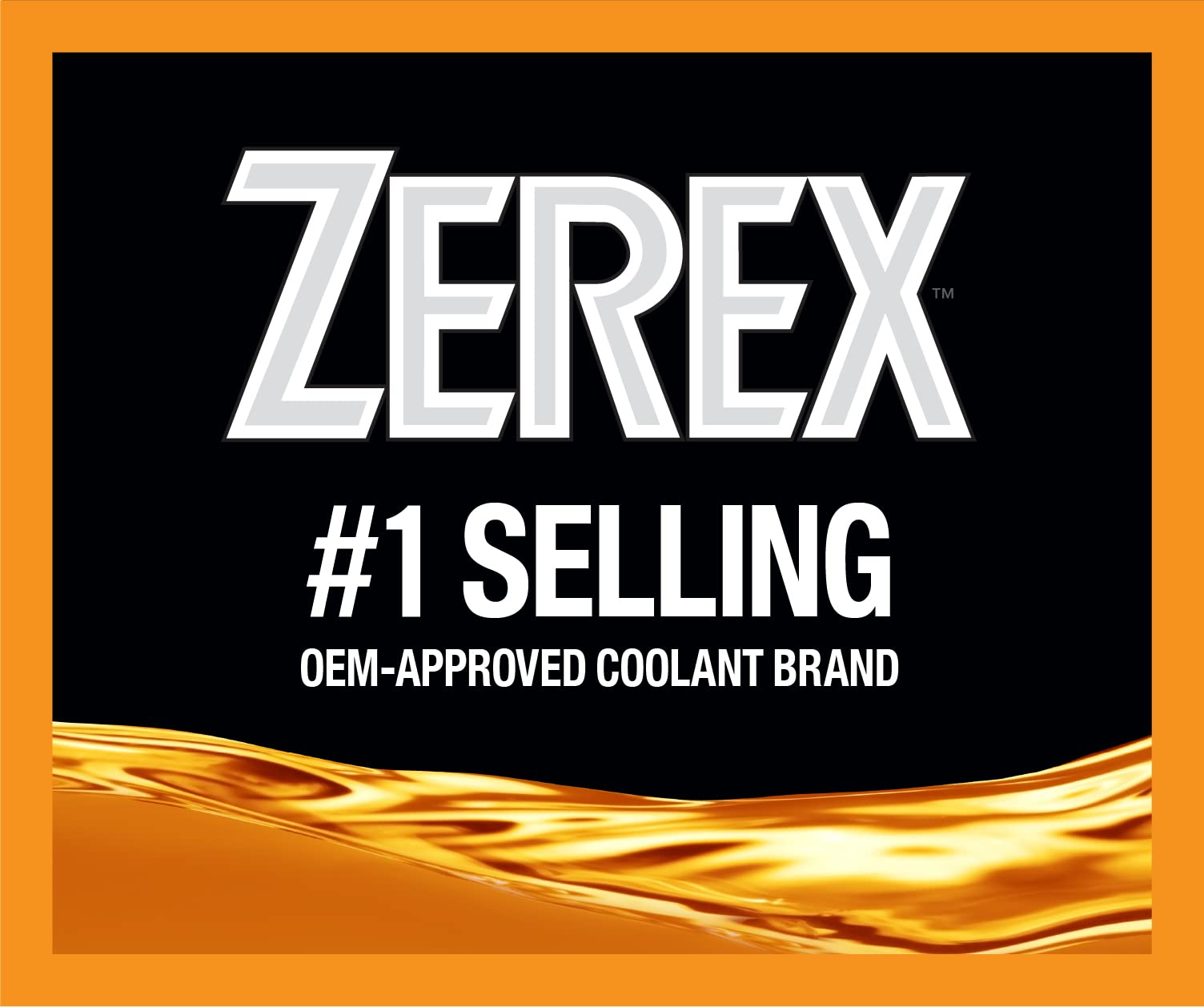 Zerex American Vehicle close-up shows orange liquid protecting aluminum cooling parts.