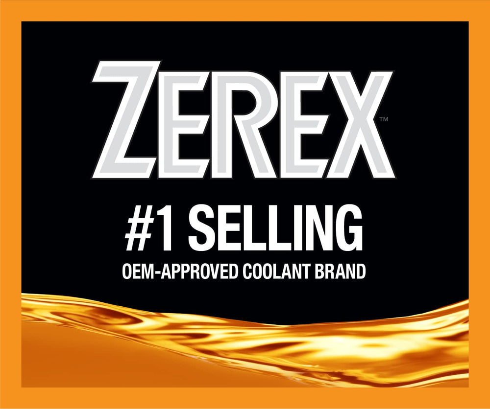 Zerex American Vehicle close-up shows orange liquid protecting aluminum cooling parts.