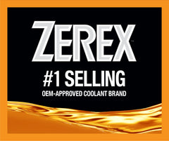 Zerex American Vehicle close-up shows orange liquid protecting aluminum cooling parts.