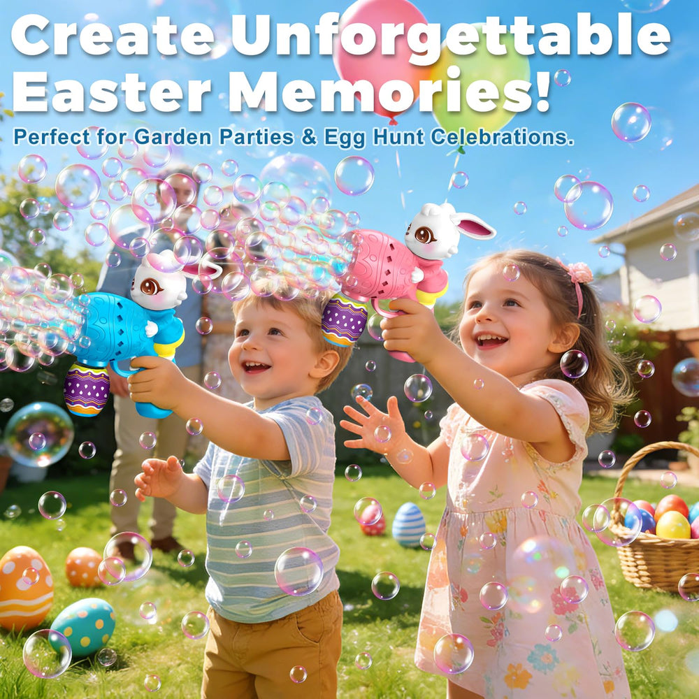 Zerhunt bubble guns with egg-shaped bottle for Easter play