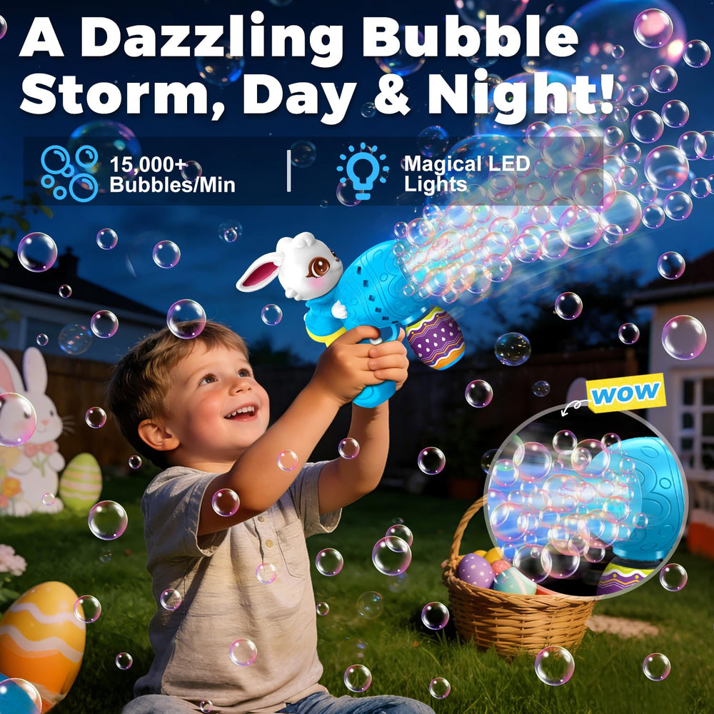 Zerhunt bubble guns glow with LED lights for magical backyard evenings