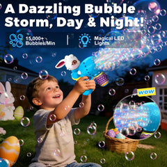 Zerhunt bubble guns glow with LED lights for magical backyard evenings