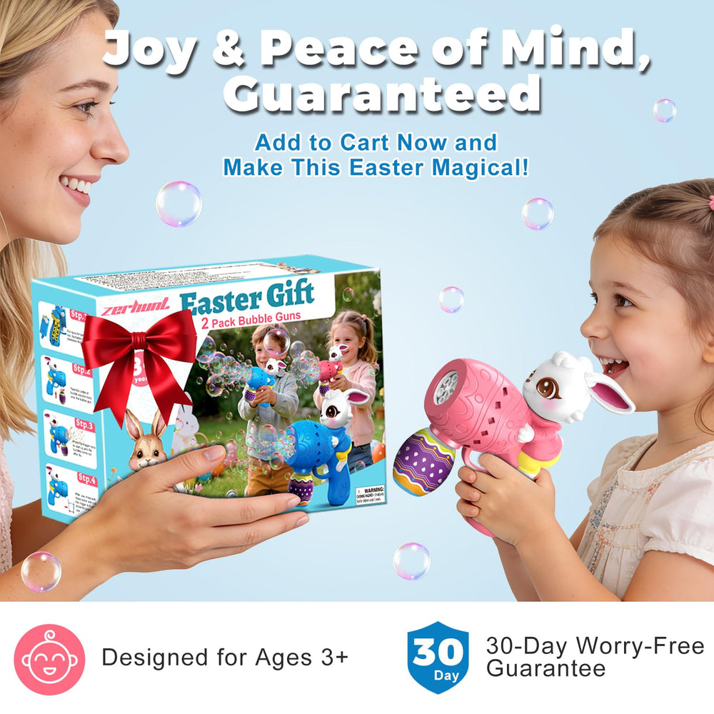 Ideal for Easter egg hunts and outdoor parties with colorful bubbles