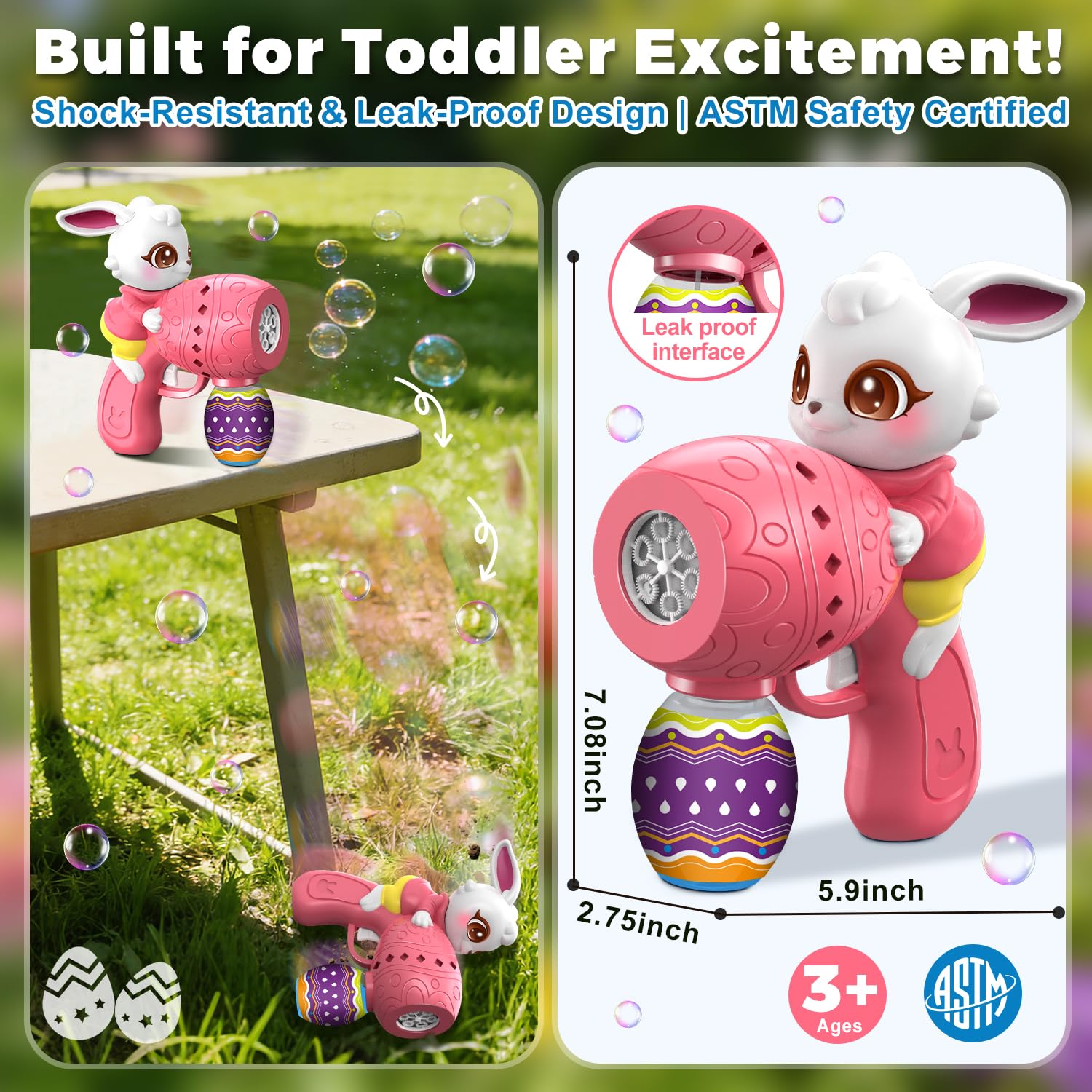 Two-pack in pink and blue ready for immediate, shared bubble fun
