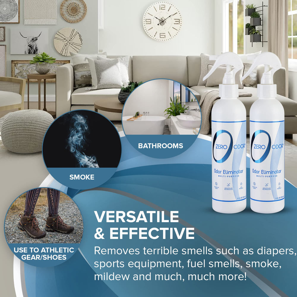 Zero Odor living-room usage shown for versatile room deodorizing