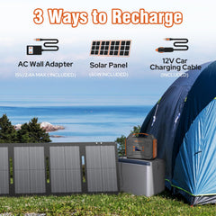 ZeroKor power station USB and DC ports for mobile charging anywhere.