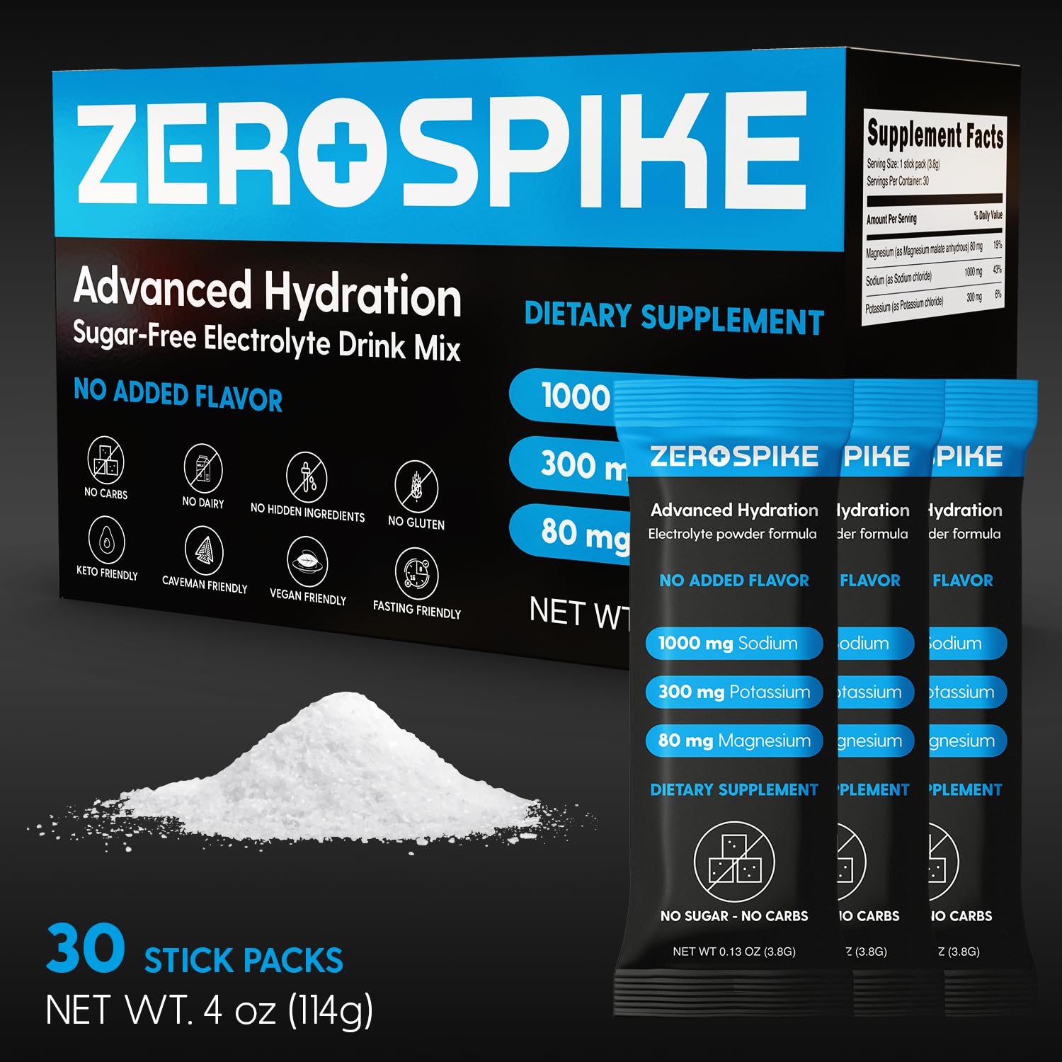 Zerospike No Sugar Electrolytes mix dissolving in a glass during a workout hydration