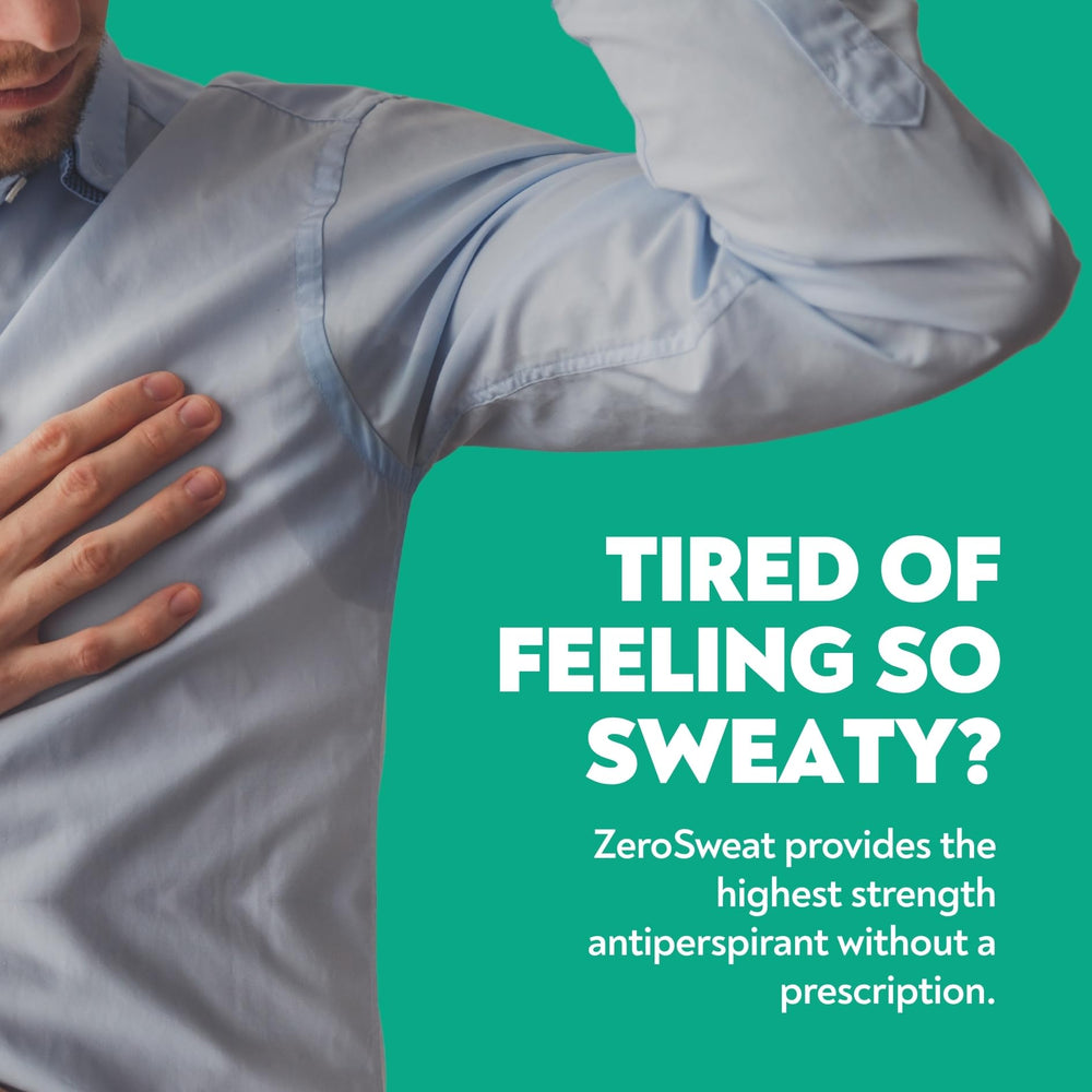 ZeroSweat application underarm shows direct, targeted treatment for sweat control.