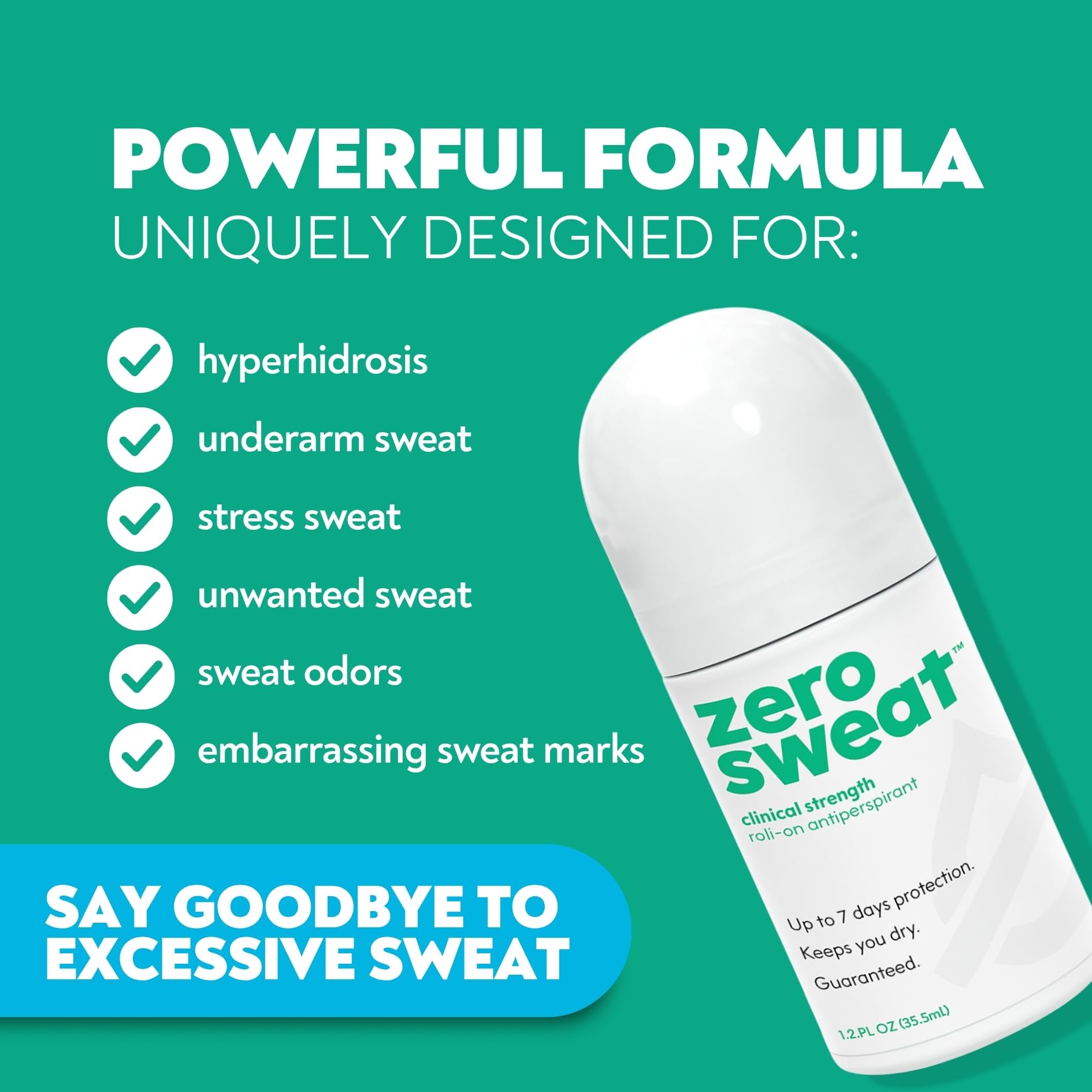 ZeroSweat bottle pour cap demonstrates easy, mess-free application.
