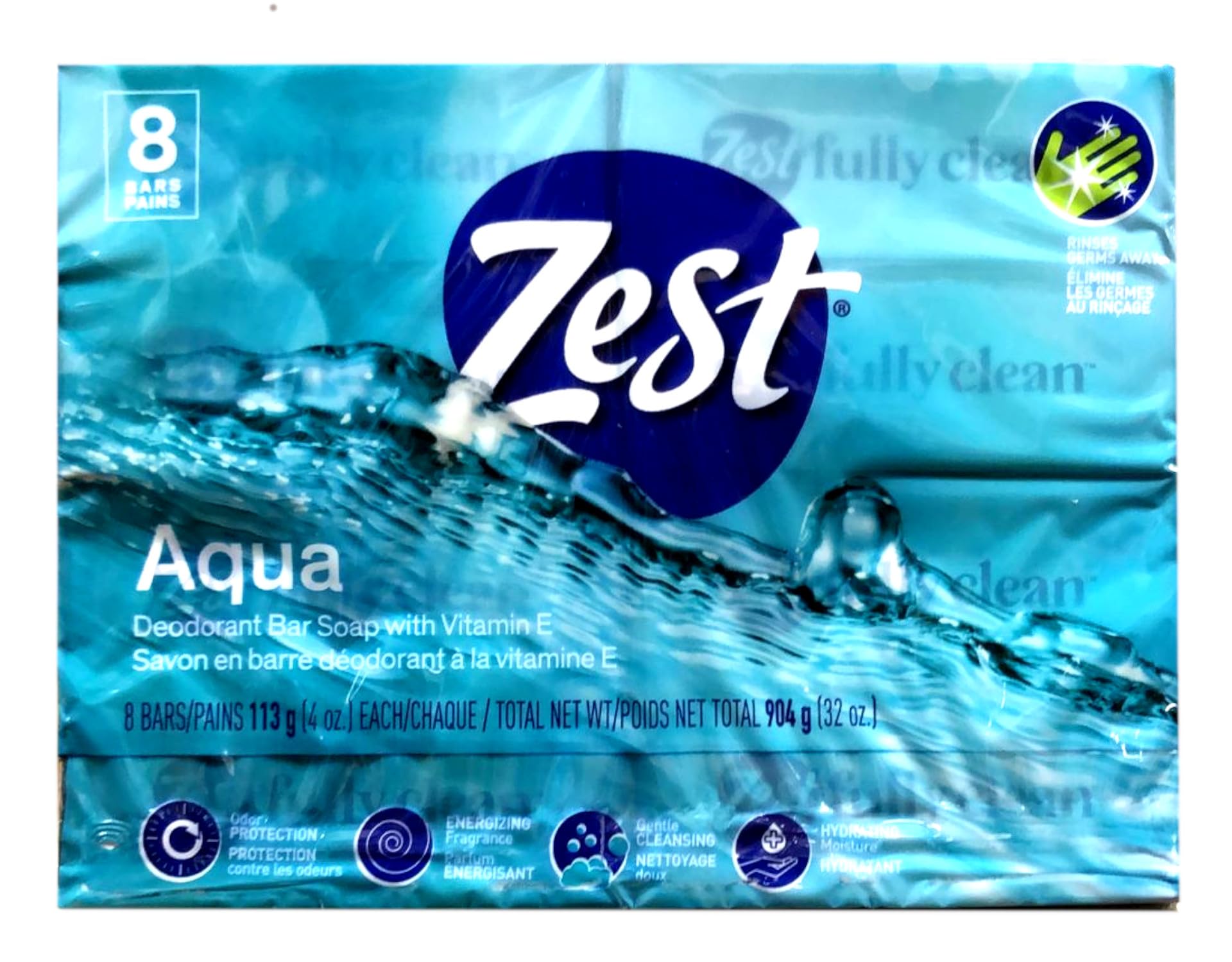 Zest Aqua Bar Soap lather in a basin demonstrates rich cleansing foam