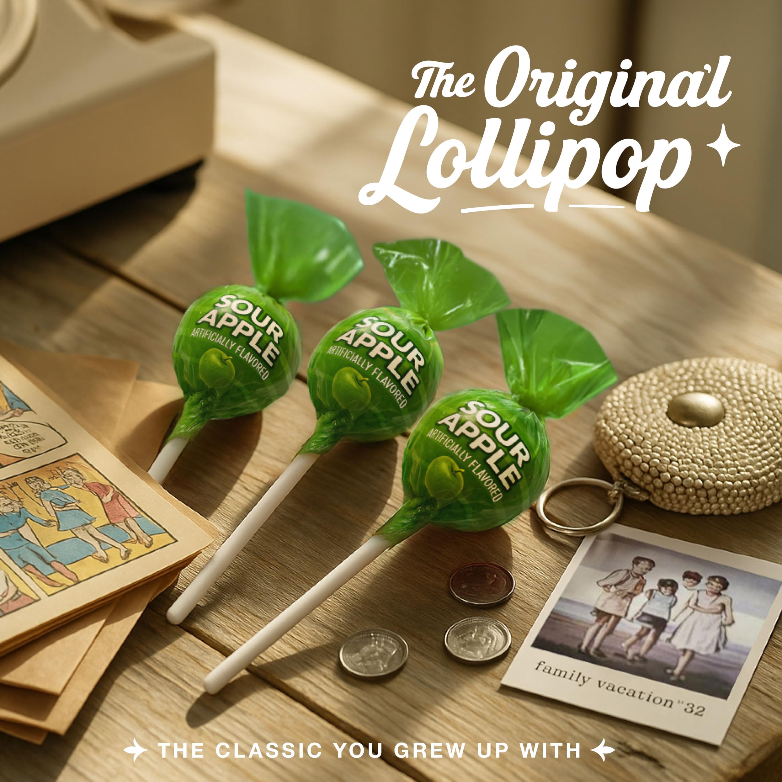 Individually wrapped lollipops support clean sharing and freshness.