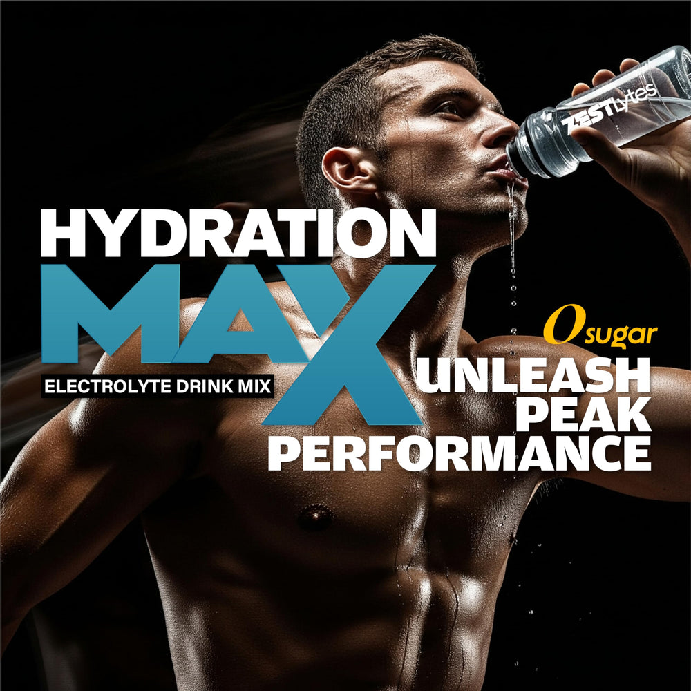 A glass of ZestLytes hydration solution after intense training.