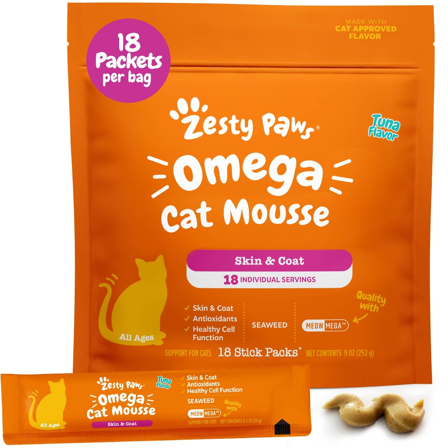 Zesty Paws antioxidants and vitamins label highlights essential nutrients.
