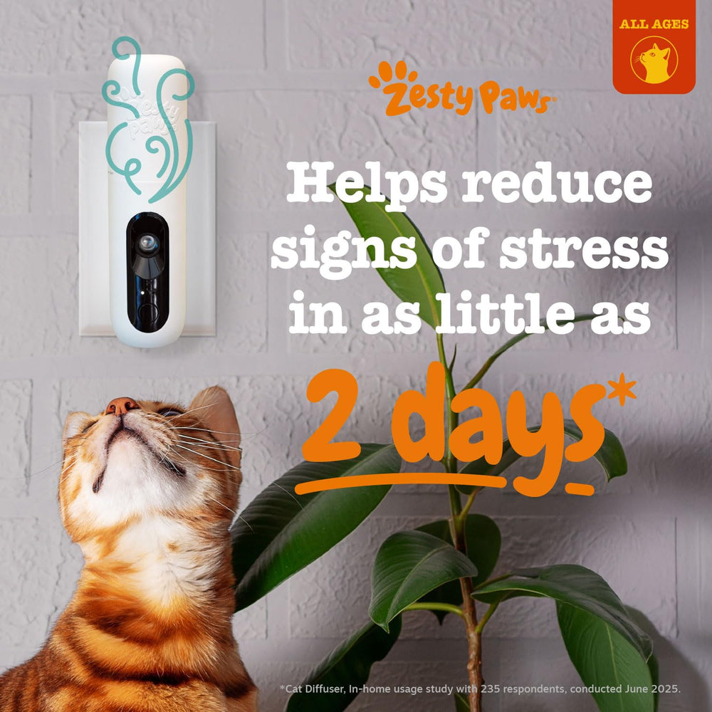 Zesty Paws cat diffuser with nebulizer technology helps ease stress