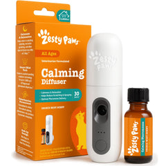 Zesty Paws cat diffuser plug-in starter kit in use for a calmer home