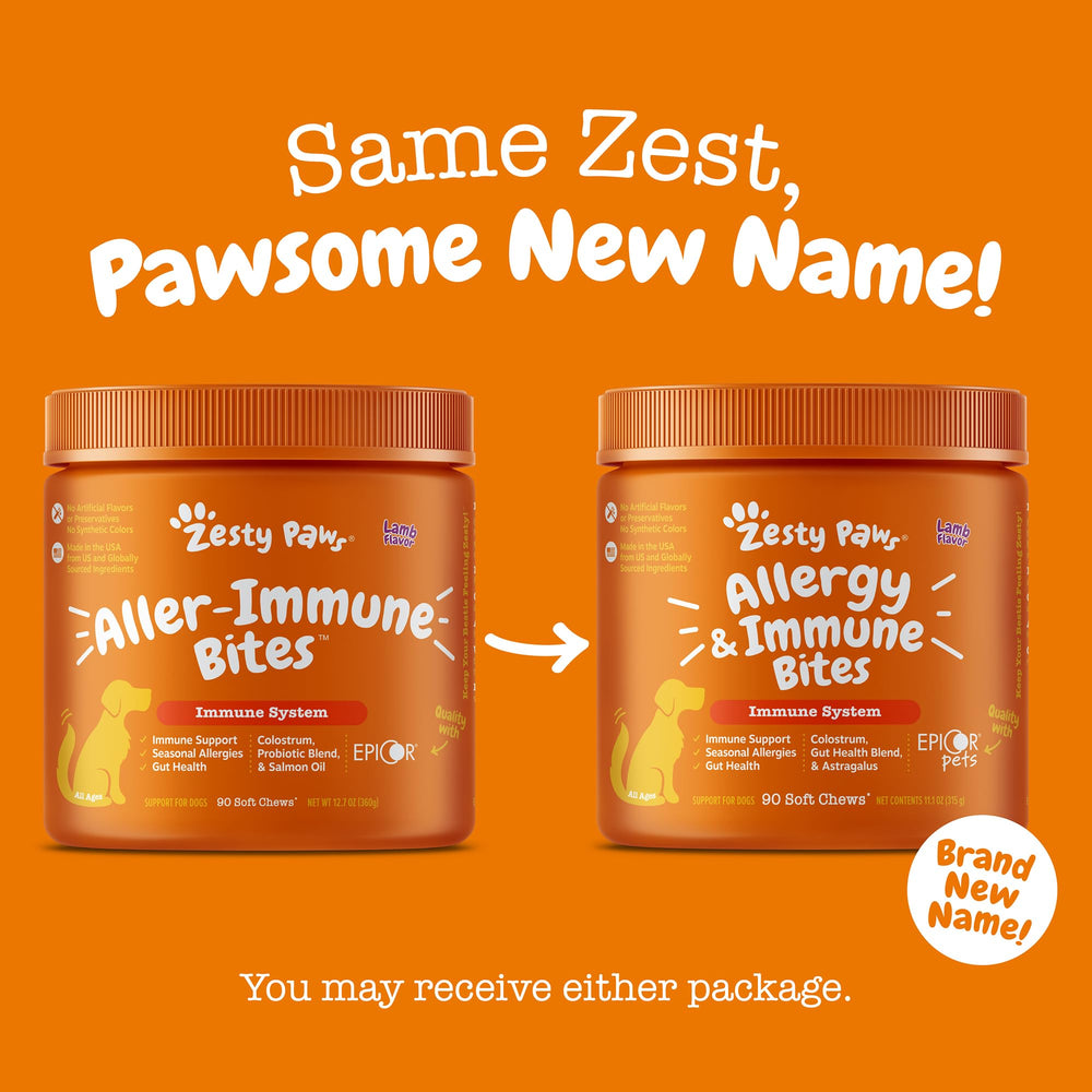 Zesty Paws probiotic blend label featuring Lactobacillus acidophilus.