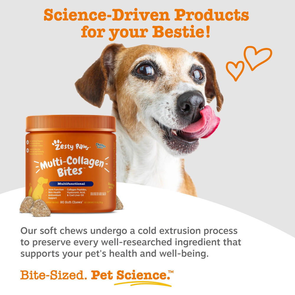 Zesty Paws CoQ10 and liver support ingredients help heart and liver health.
