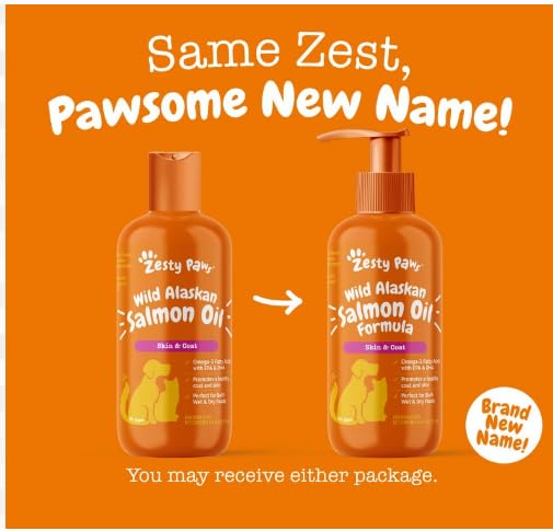 Zesty Paws product coat-shine focus indicates healthier fur.